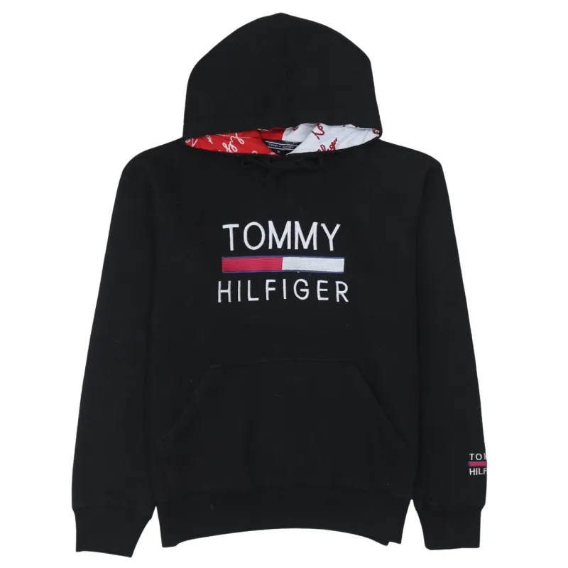 Tommy Hilfiger 90's Spellout Pullover Hoodie Small Black made by Tommy Hilfiger