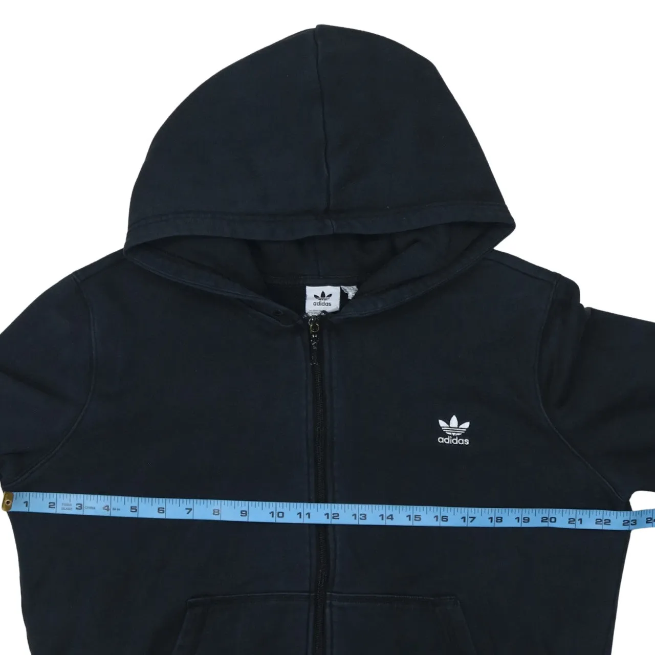 Adidas 90's Drawstring Pockets Full Zip Up Hoodie XLarge Black sold by Vintage Club product image thumbnail 5