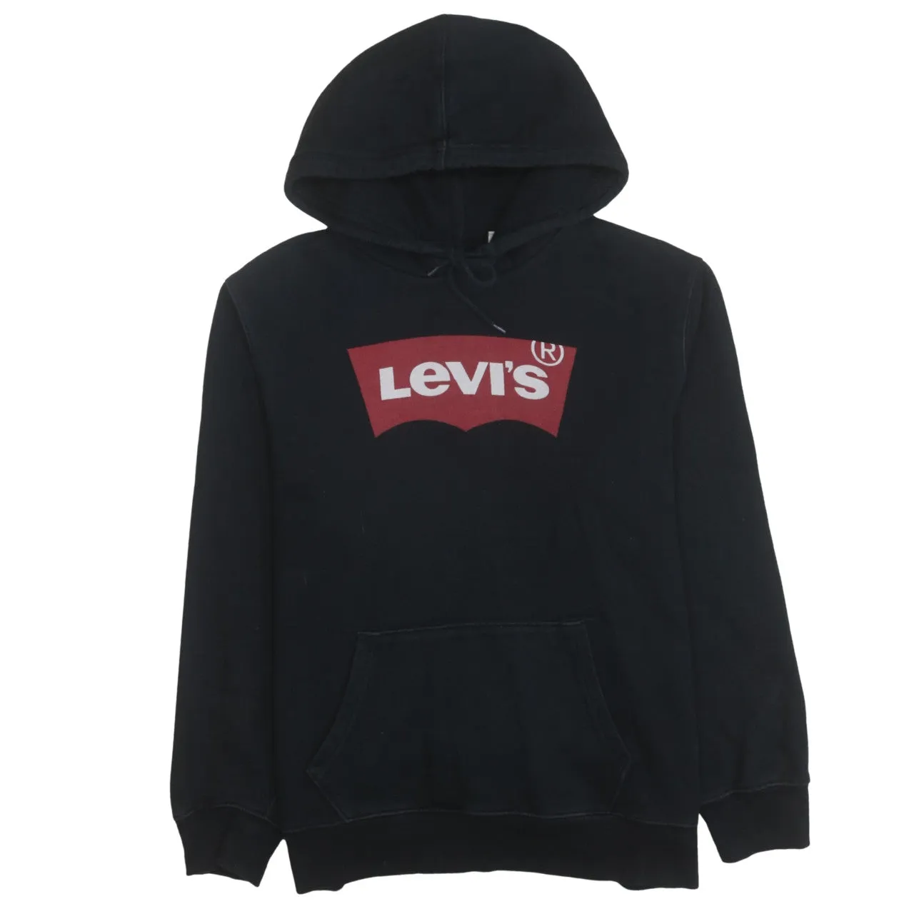 Levi's 90's Spellout Pullover Hoodie Large Black sold by Vintage Club