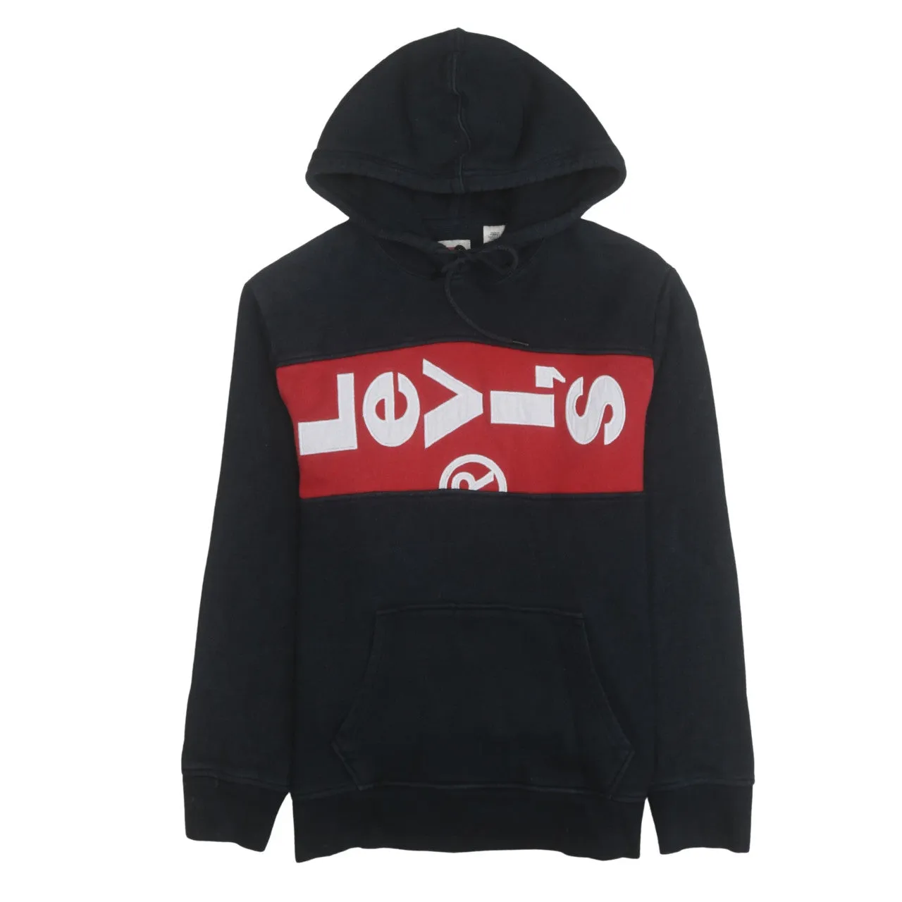 Levi's 90's Spellout Pullover Hoodie Large Black sold by Vintage Club
