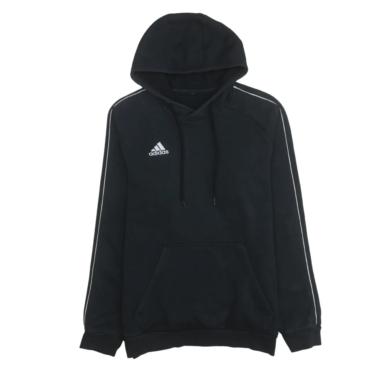 Adidas 90's Drawstring Pockets Pullover Hoodie Medium Black sold by Vintage Club