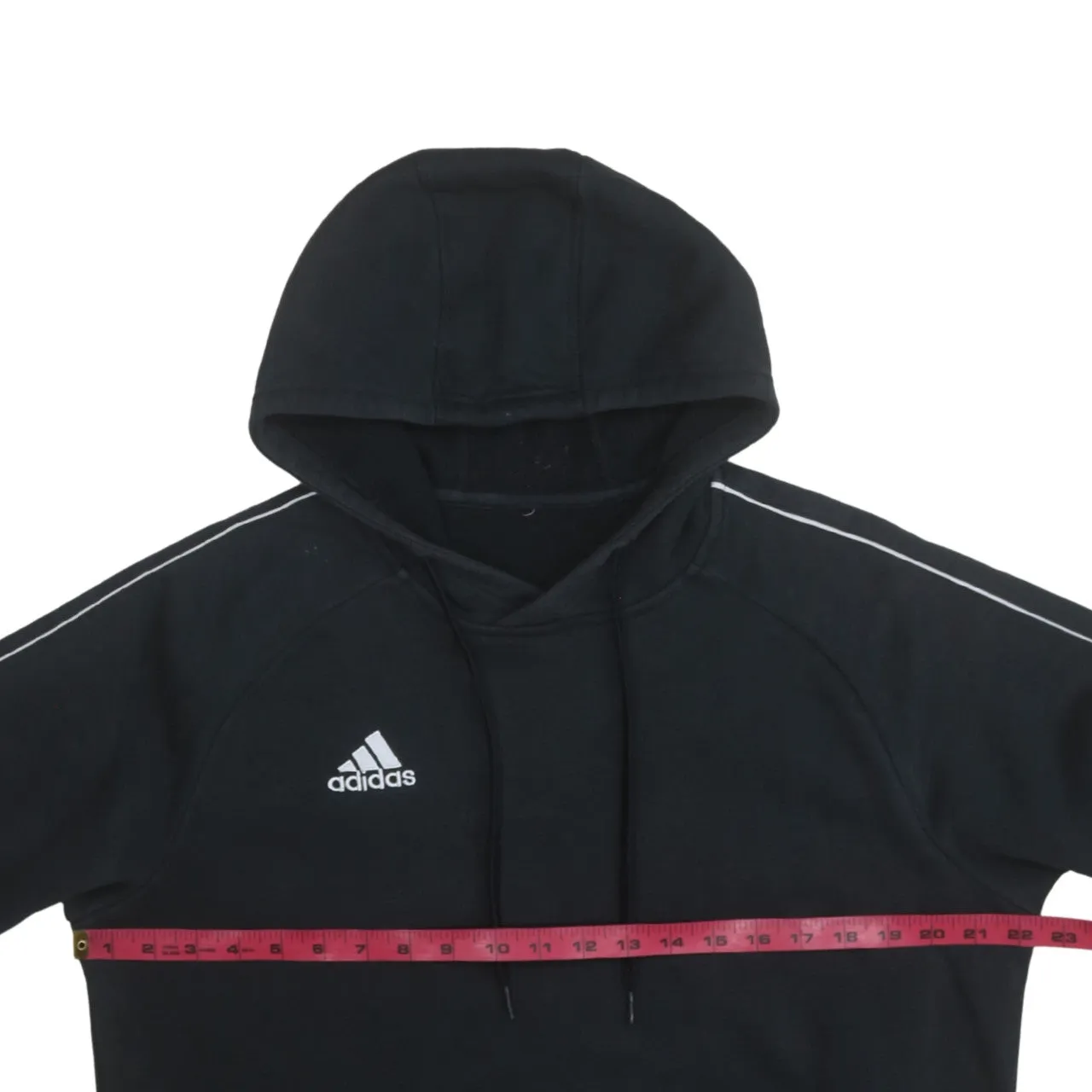 Adidas 90's Drawstring Pockets Pullover Hoodie Medium Black sold by Vintage Club product image thumbnail 5
