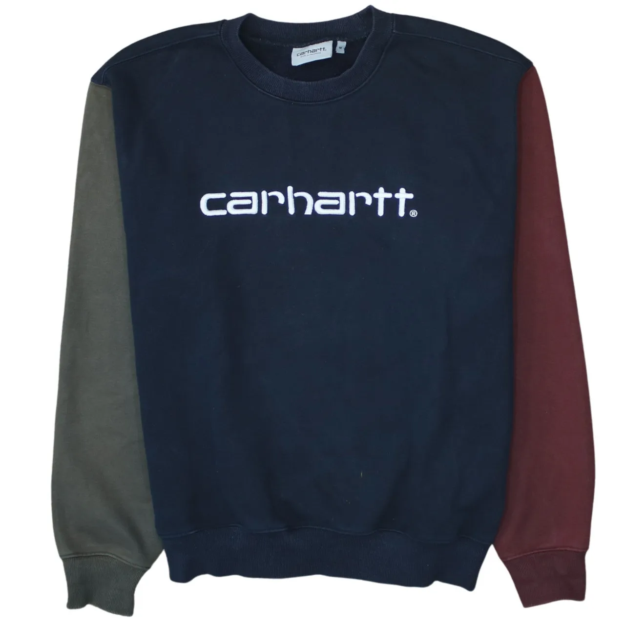 Carhartt 90's Spellout Crew Neck Sweatshirt Medium Navy Blue sold by Vintage Club