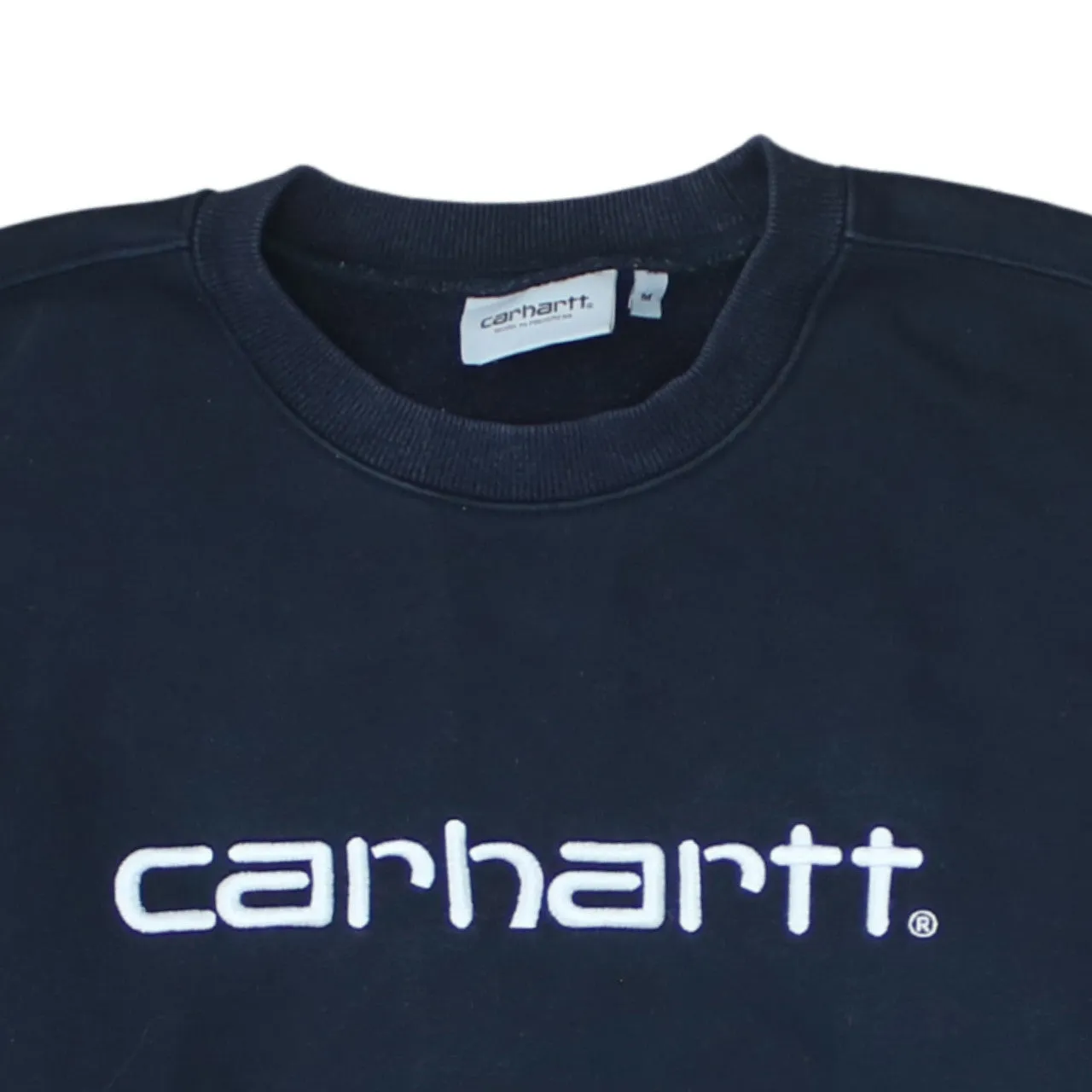 Carhartt 90's Spellout Crew Neck Sweatshirt Medium Navy Blue sold by Vintage Club product image thumbnail 3