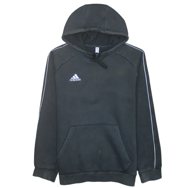 Adidas 90's Drawstring Pockets Pullover Hoodie Large Black sold by Vintage Club