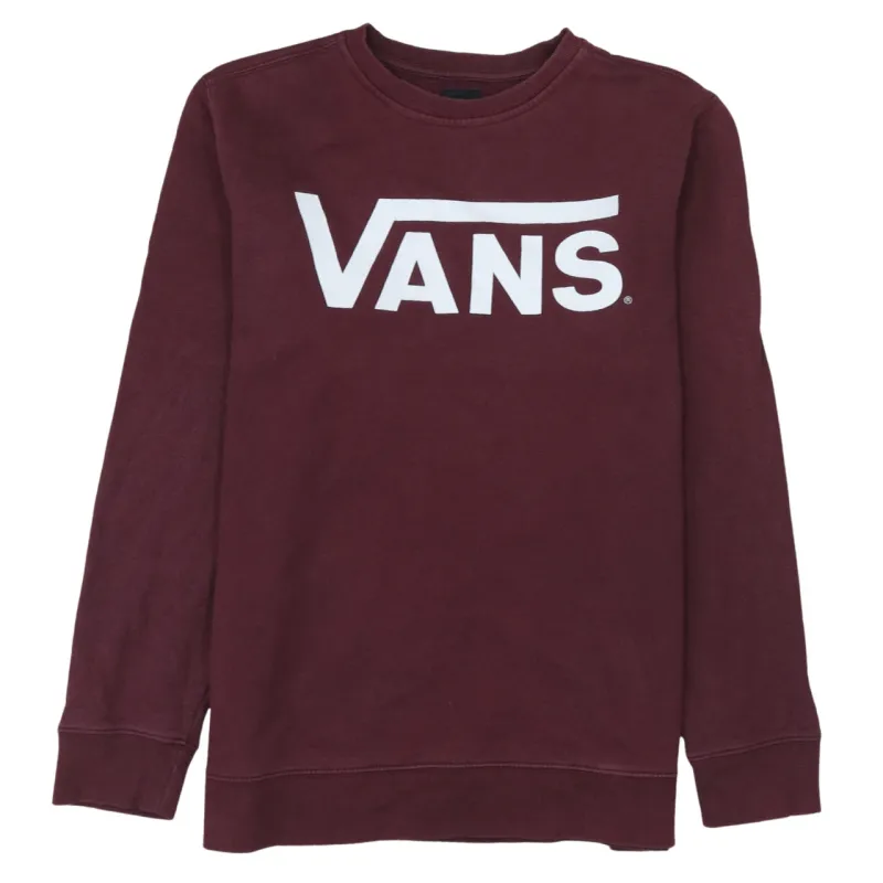 VANS 90's Spellout Crew Neck Sweatshirt Medium Red sold by Vintage Club