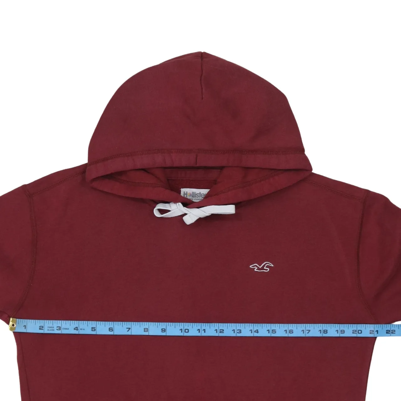 Hollister 90's Drawstring Pockets Pullover Hoodie Small Red sold by Vintage Club product image thumbnail 5