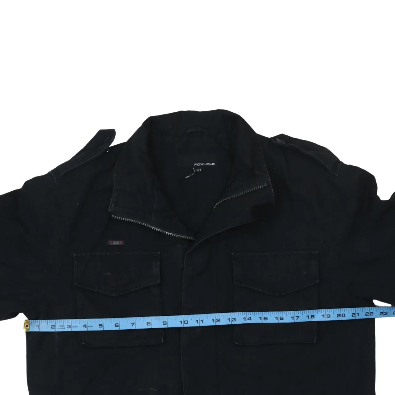 Retro 90's Plain Full Zip Up Windbreaker Medium Black sold by Vintage Club product image thumbnail 5