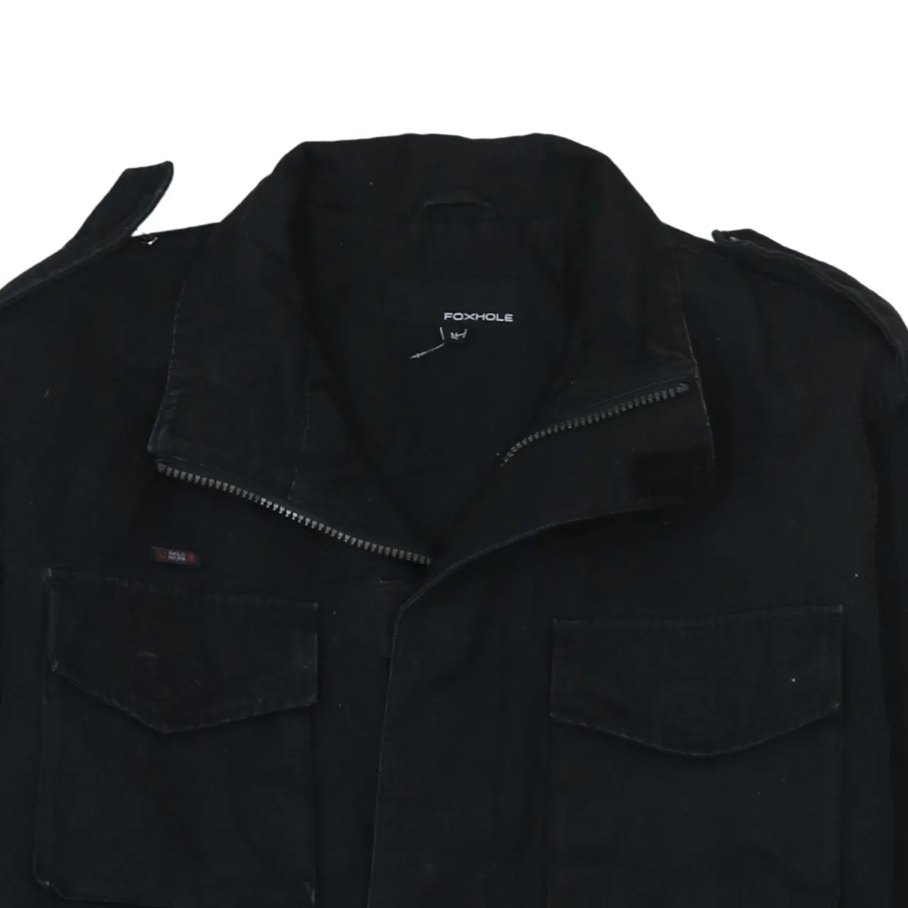 Retro 90's Plain Full Zip Up Windbreaker Medium Black sold by Vintage Club product image thumbnail 3