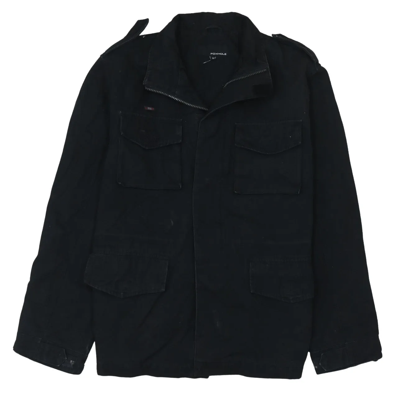 Retro 90's Plain Full Zip Up Windbreaker Medium Black sold by Vintage Club