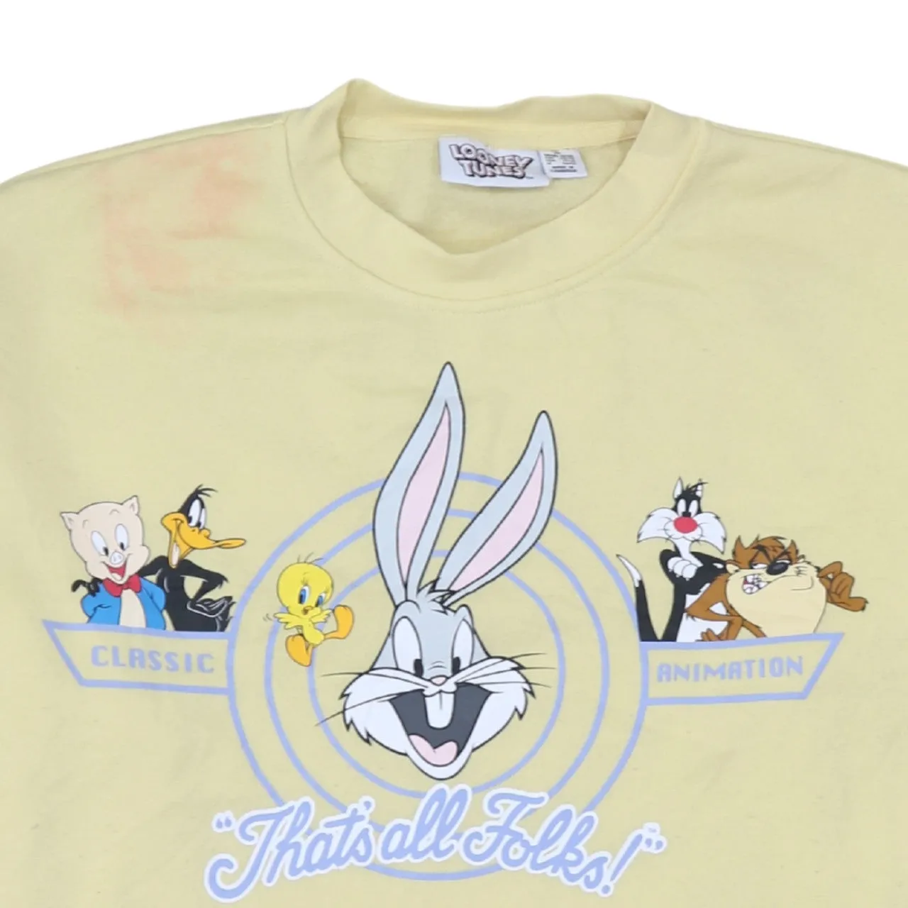 Looney Tunes 90's Lightweight Crew Neck Sweatshirt XLarge Yellow sold by Vintage Club product image thumbnail 3