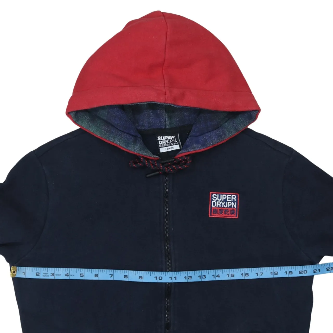 Super Dry 90's Sportswear Full Zip Up Hoodie Large Navy Blue sold by Vintage Club product image thumbnail 5