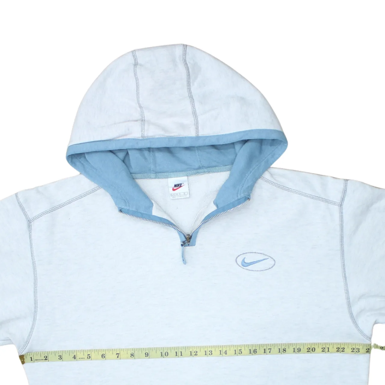 Nike 90's Swoosh Quarter Zip Hoodie Large Grey sold by Vintage Club product image thumbnail 5