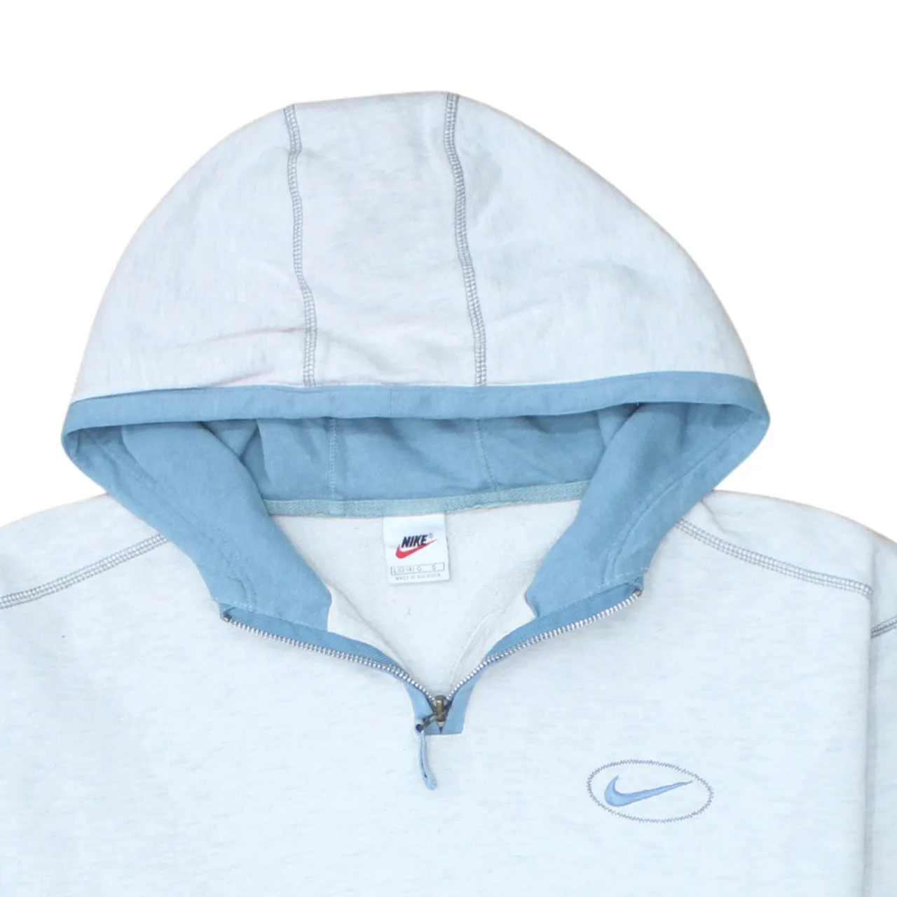 Nike 90's Swoosh Quarter Zip Hoodie Large Grey sold by Vintage Club product image thumbnail 3