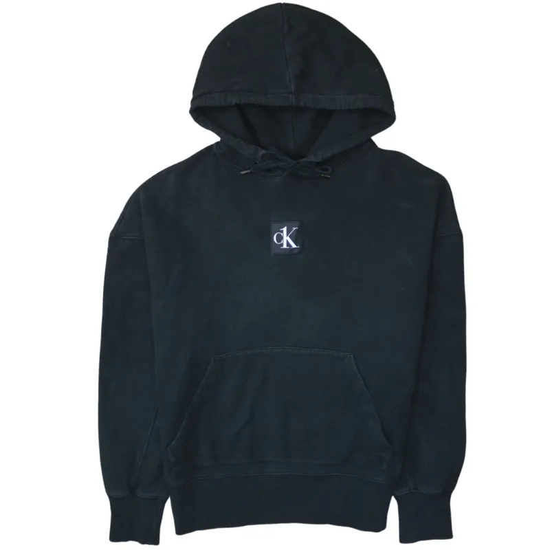 Calvin Klein 90's Drawstring Pockets Pullover Hoodie Small Black made by Calvin Klein
