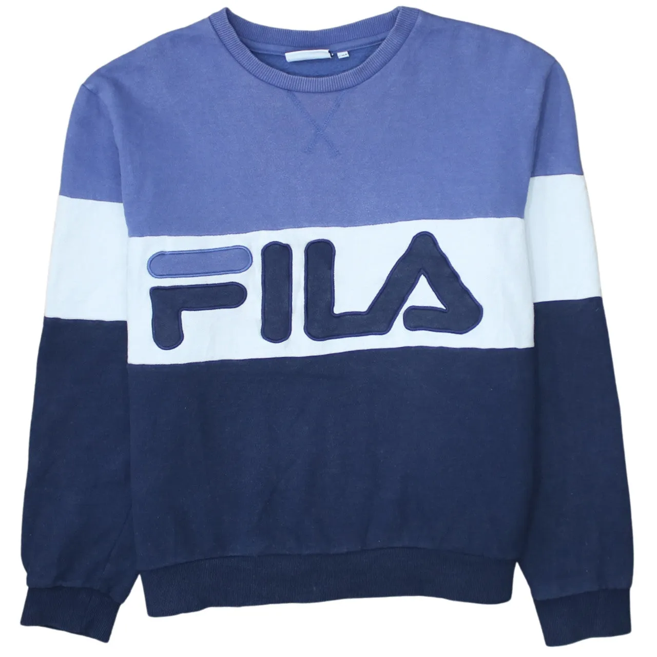 Fila 90's Spellout Crew Neck Sweatshirt Large Blue sold by Vintage Club