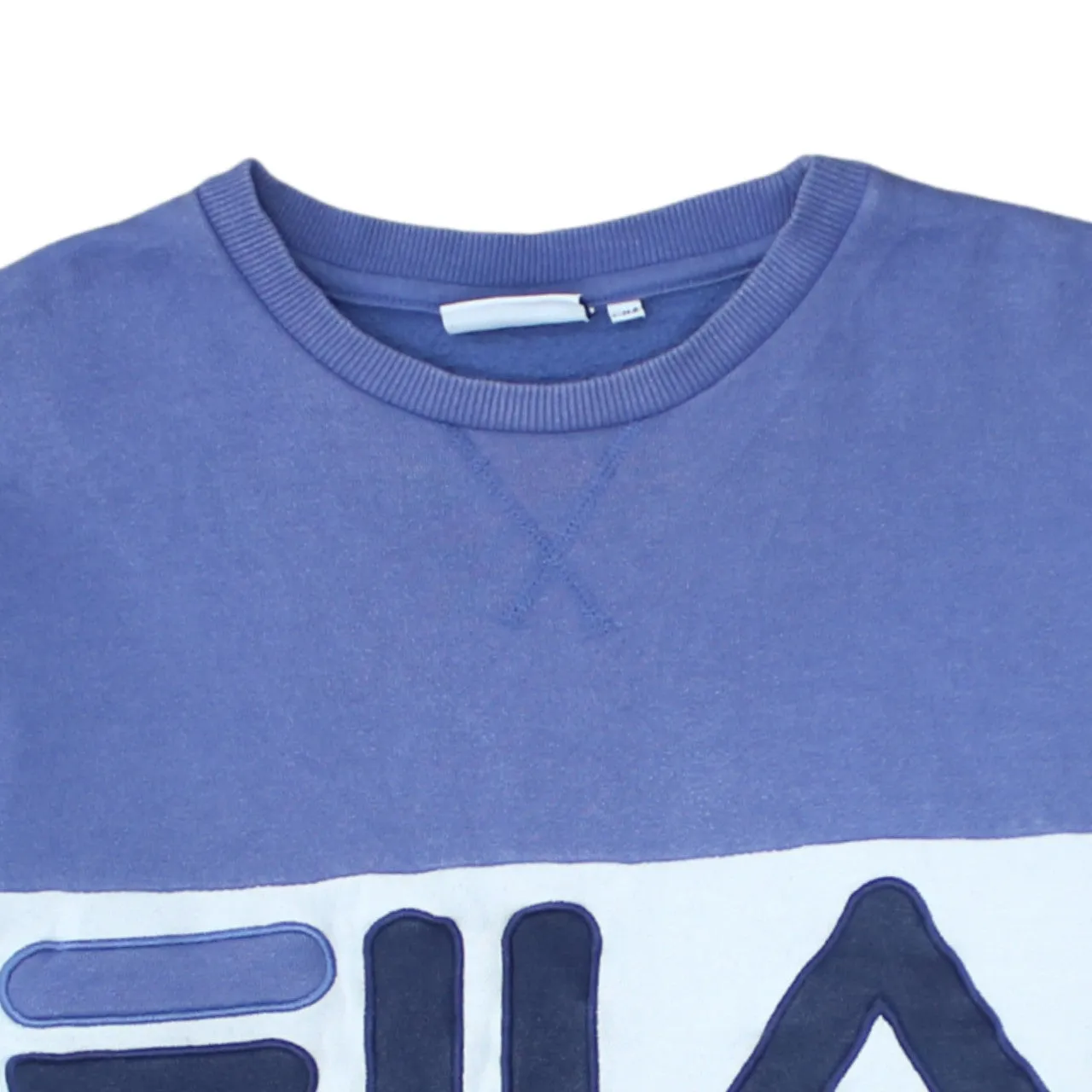 Fila 90's Spellout Crew Neck Sweatshirt Large Blue sold by Vintage Club product image thumbnail 3