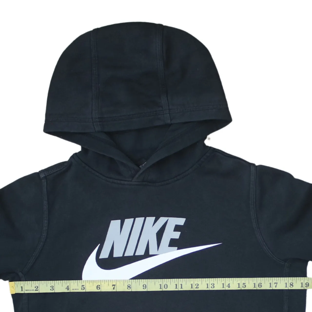 Nike 90's Center Middle Swoosh Pullover Hoodie Large Black sold by Vintage Club product image thumbnail 5