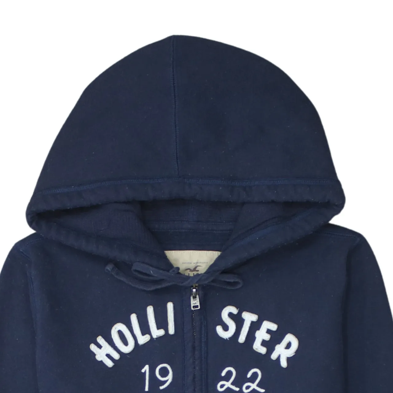Hollister 90's Spellout Full Zip Up Hoodie Large Navy Blue sold by Vintage Club product image thumbnail 3