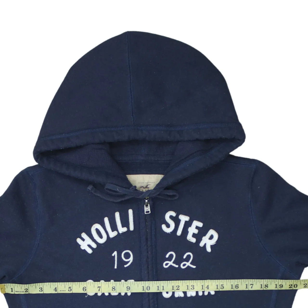 Hollister 90's Spellout Full Zip Up Hoodie Large Navy Blue sold by Vintage Club product image thumbnail 5