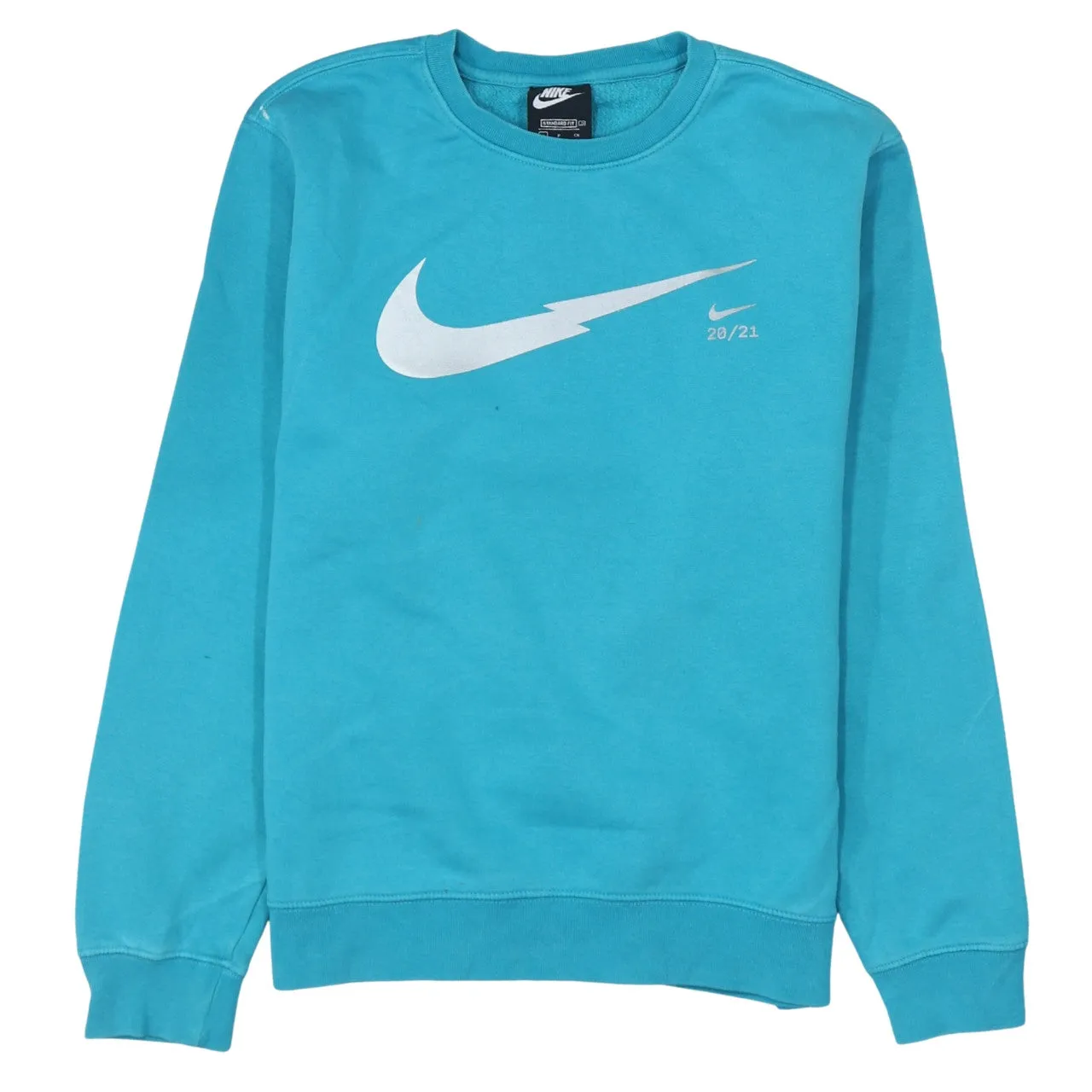 Nike 90's Center Middle Swoosh Crew Neck Sweatshirt Small Blue sold by Vintage Club