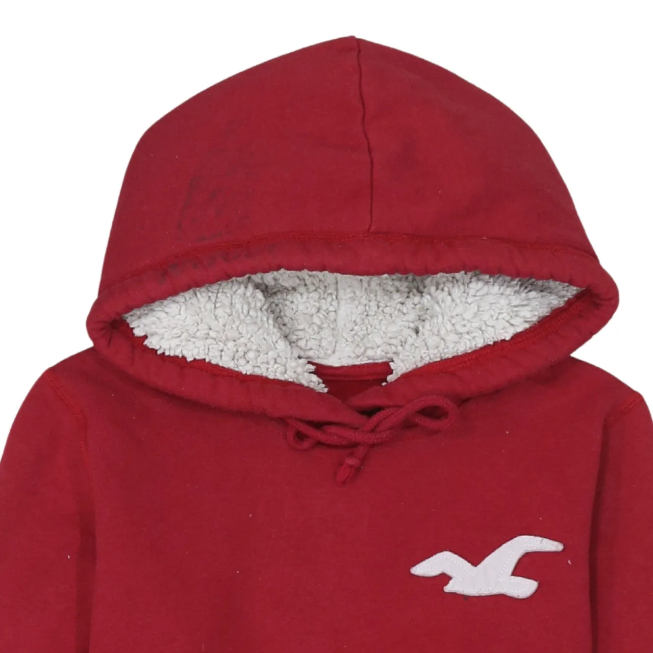Hollister 90's Drawstring Pockets Pullover Hoodie Small Red sold by Vintage Club product image thumbnail 3