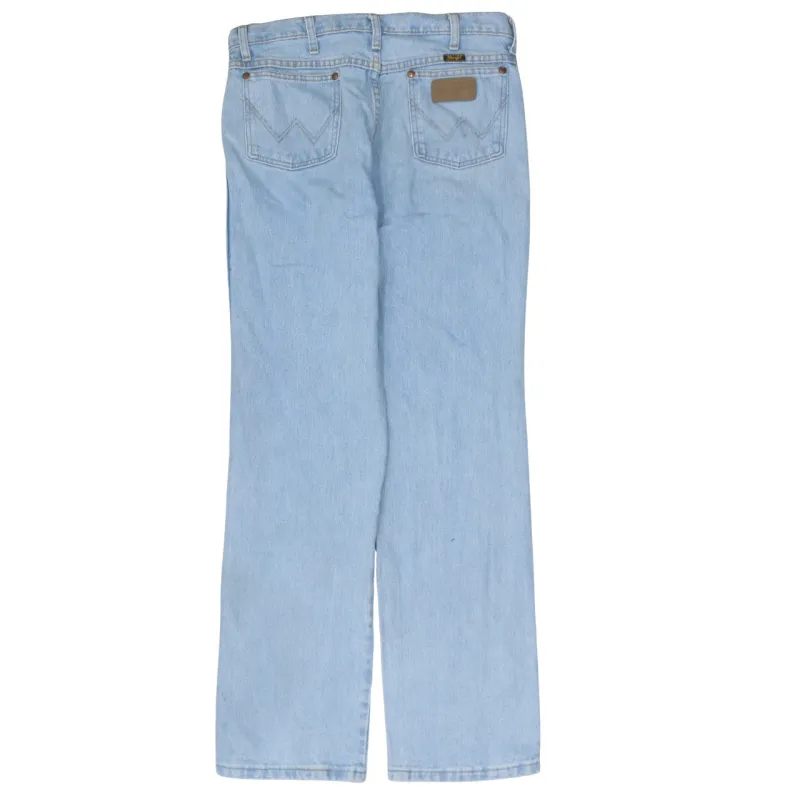 Wrangler 90's Lightwash Straight Leg Baggy Jeans / Pants 33 Blue made by Wrangler