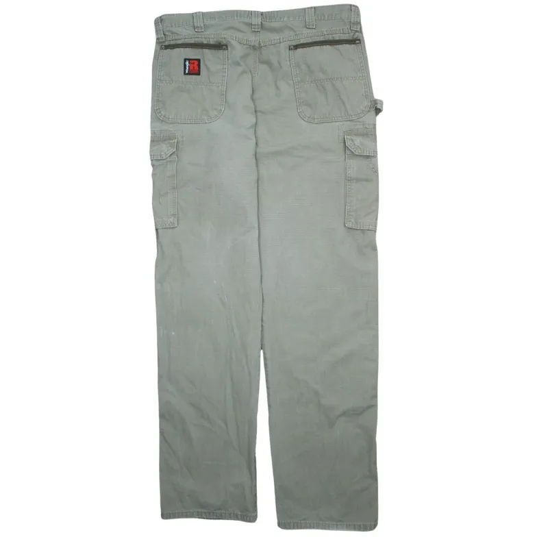 Wrangler 90's Flat Front Straight Leg Baggy Trousers / Pants 38 Beige Cream sold by Vintage Club