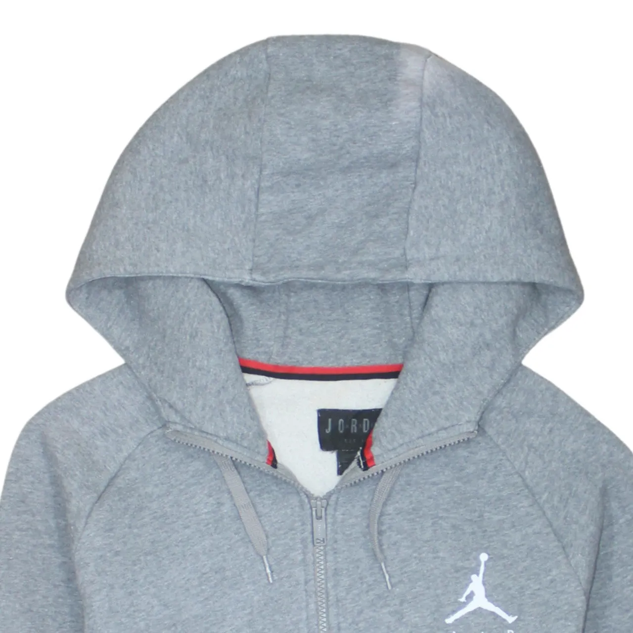 Jordan 90's Full Zip Up Drawstring Pockets Hoodie Large Grey sold by Vintage Club product image thumbnail 3