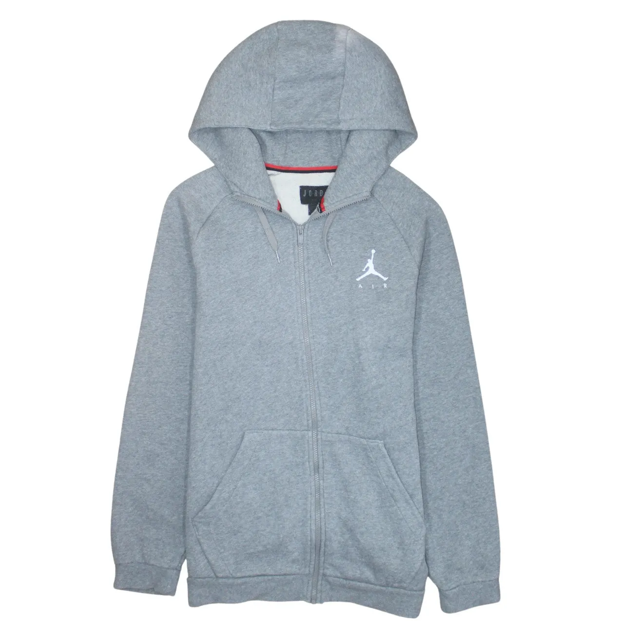 Jordan 90's Full Zip Up Drawstring Pockets Hoodie Large Grey sold by Vintage Club