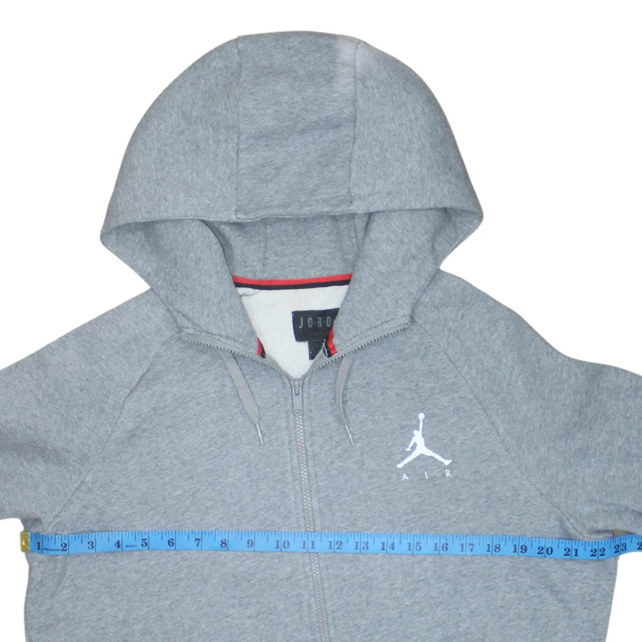 Jordan 90's Full Zip Up Drawstring Pockets Hoodie Large Grey sold by Vintage Club product image thumbnail 5