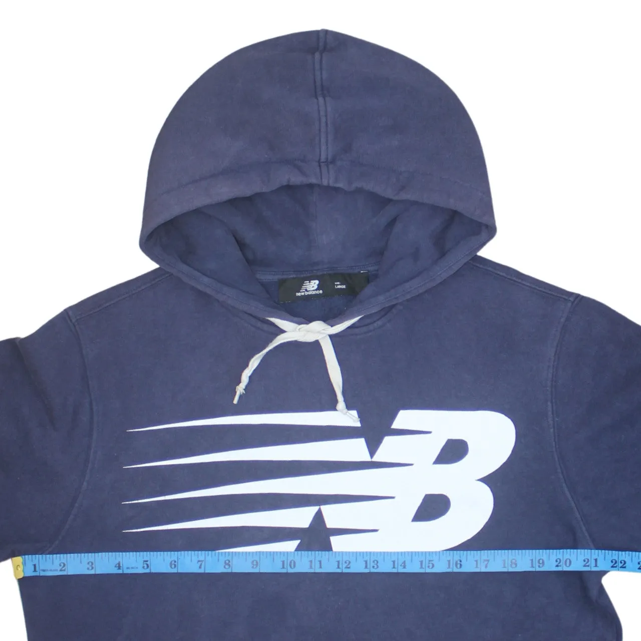 New Balance 90's Drawstring Pockets Pullover Hoodie Large Navy Blue sold by Vintage Club product image thumbnail 5