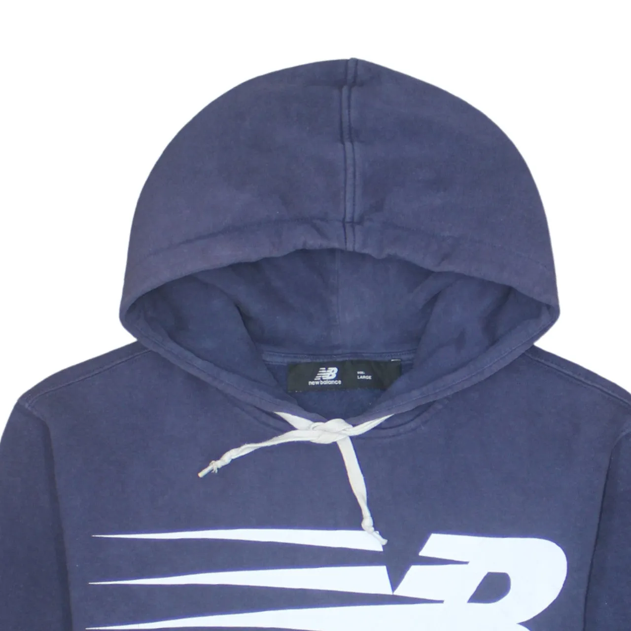 New Balance 90's Drawstring Pockets Pullover Hoodie Large Navy Blue sold by Vintage Club product image thumbnail 3