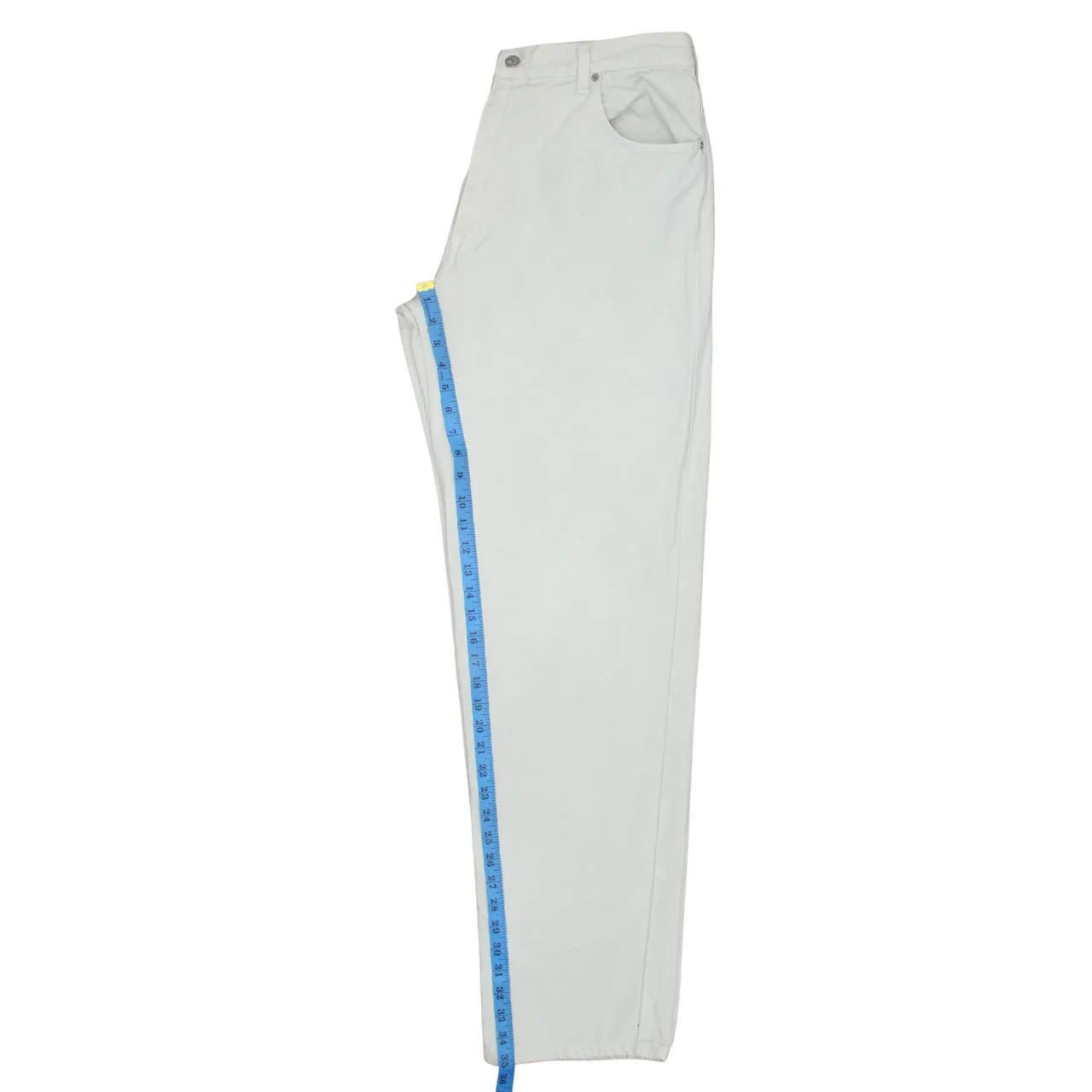Calvin Klein 90's Lightweight Straight Leg Baggy Trousers / Pants 36 Beige Cream sold by Vintage Club product image thumbnail 5