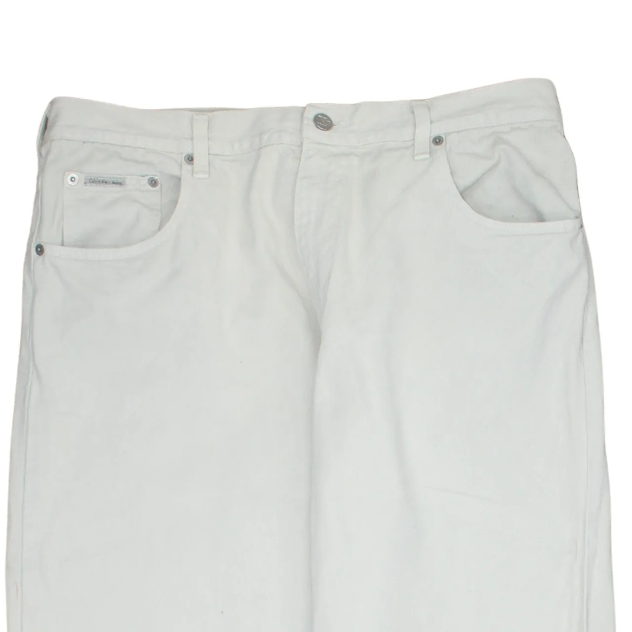 Calvin Klein 90's Lightweight Straight Leg Baggy Trousers / Pants 36 Beige Cream sold by Vintage Club product image thumbnail 3