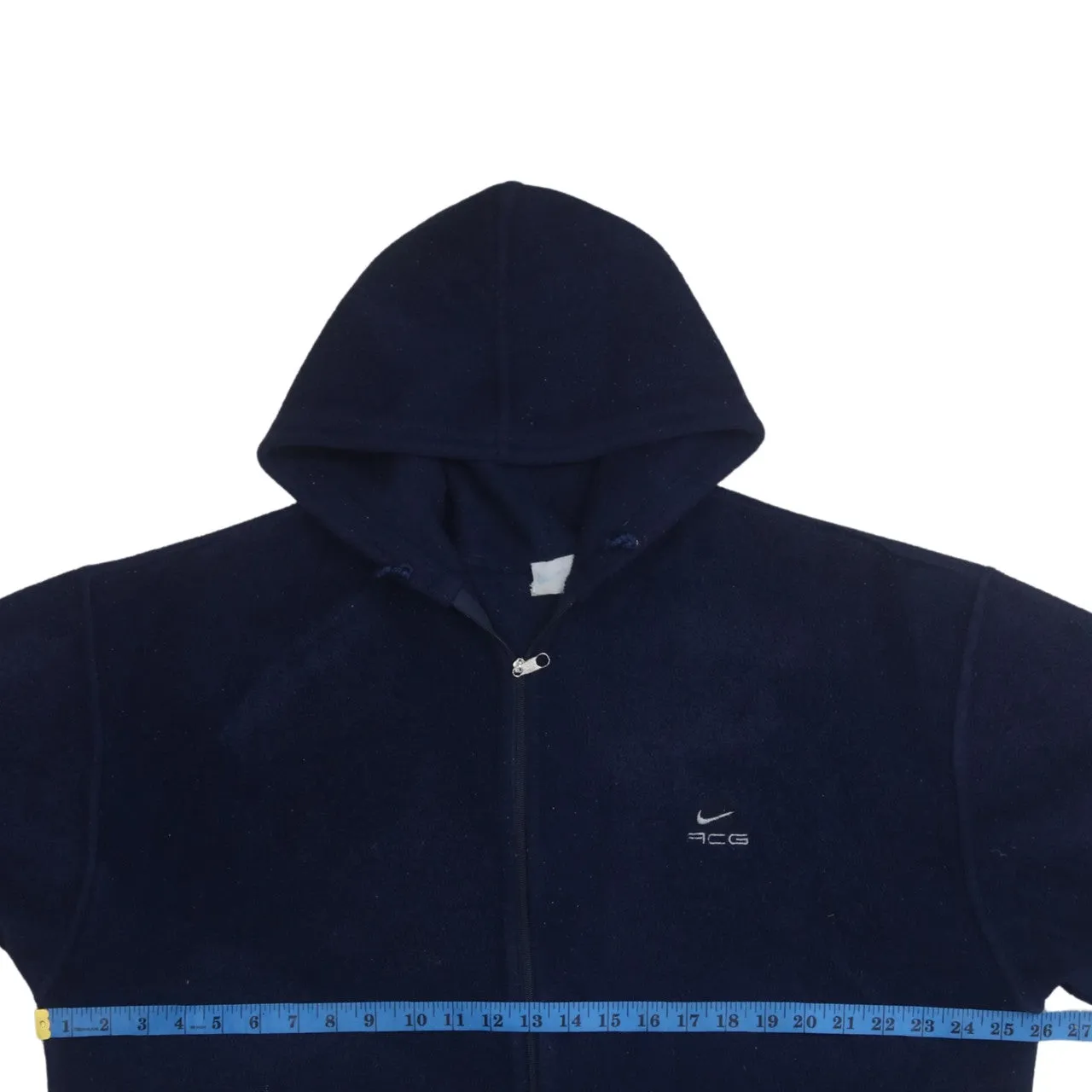 Nike 90's Swoosh Full Zip Up Fleece Jumper XLarge Navy Blue sold by Vintage Club product image thumbnail 5