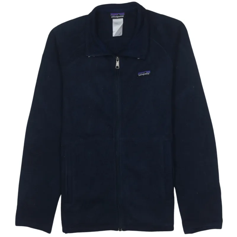 Patagonia 90's Plain Full Zip Up Sweatshirt Medium Navy Blue made by Patagonia