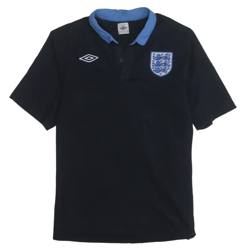 Umbro 90's Short Sleeves Quarter Button Polo Shirt Large  Navy Blue sold by Vintage Club