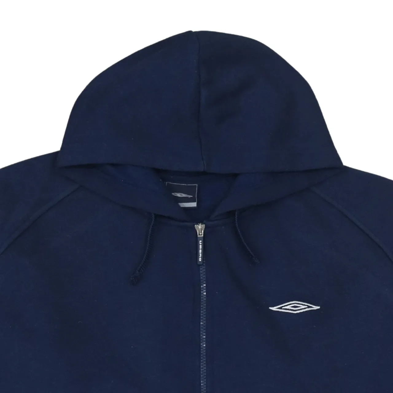 Umbro 90's Drawstring Pockets Full Zip Up Hoodie Large Navy Blue sold by Vintage Club product image thumbnail 3
