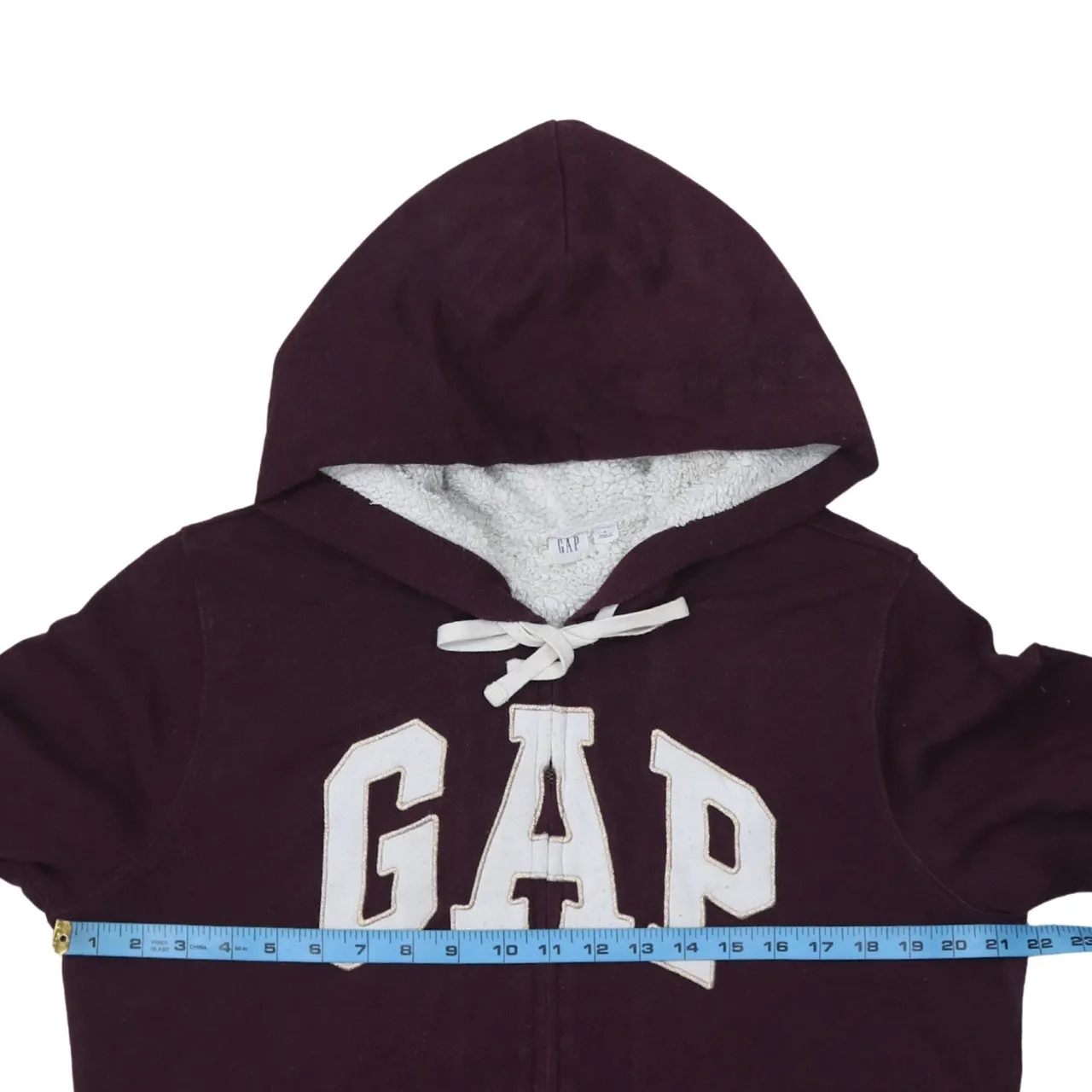 Gap 90's Spellout Full Zip Up Hoodie Large Burgundy Red sold by Vintage Club product image thumbnail 5