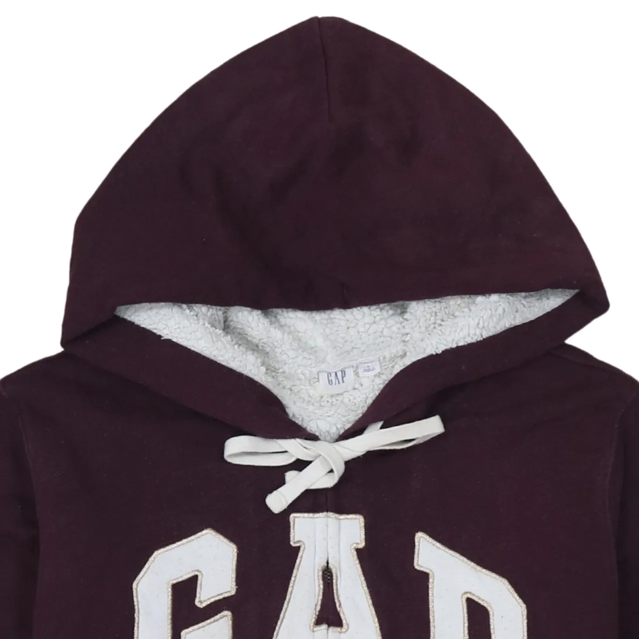Gap 90's Spellout Full Zip Up Hoodie Large Burgundy Red sold by Vintage Club product image thumbnail 3
