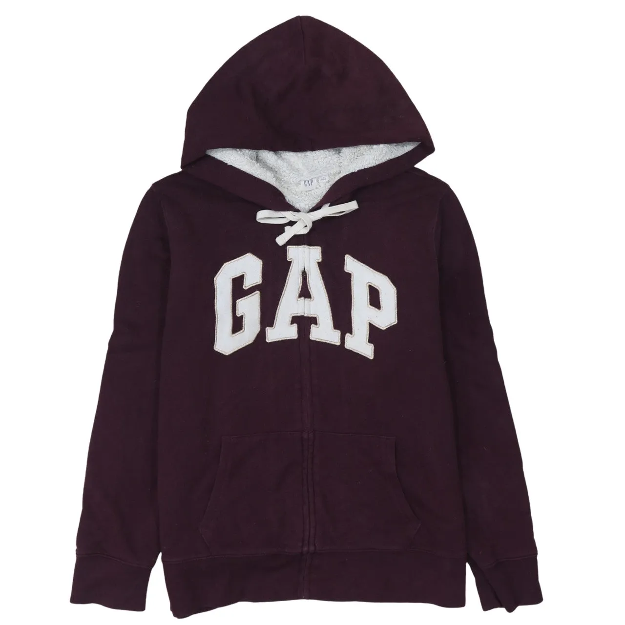 Gap 90's Spellout Full Zip Up Hoodie Large Burgundy Red sold by Vintage Club