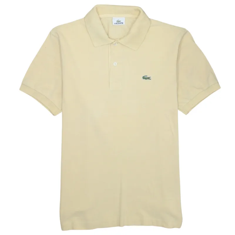 Lacoste 90's Short Sleeves Quarter Button Polo Shirt Large Yellow made by Lacoste