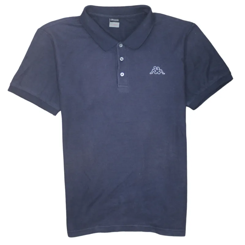 Kappa 90's Short Sleeves Quarter Button Polo Shirt XLarge Navy Blue sold by Vintage Club