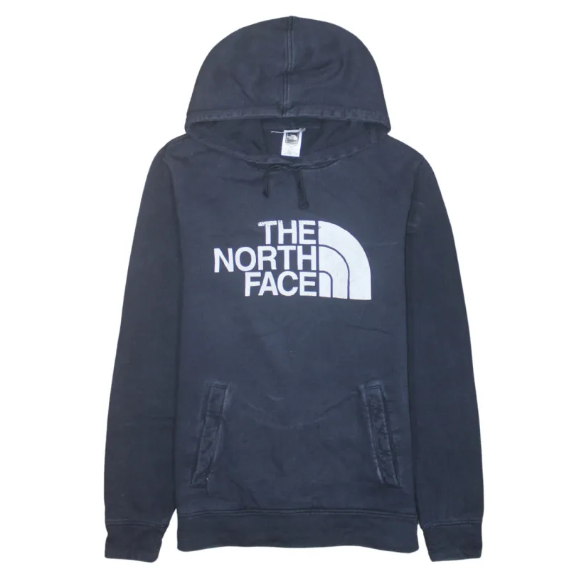 The North Face 90's Spellout Pullover Hoodie Small Navy Blue sold by Vintage Club