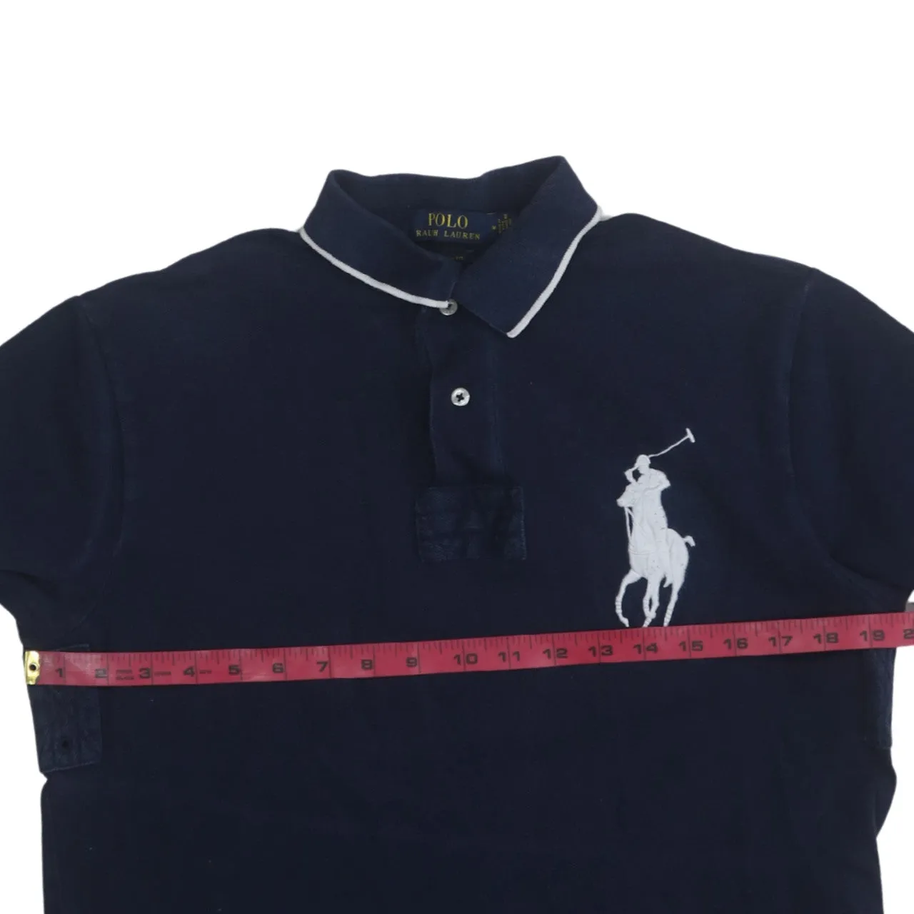 Polo Ralph Lauren 90's Short Sleeves Quarter Button Polo Shirt Medium Navy Blue sold by Vintage Club product image thumbnail 5