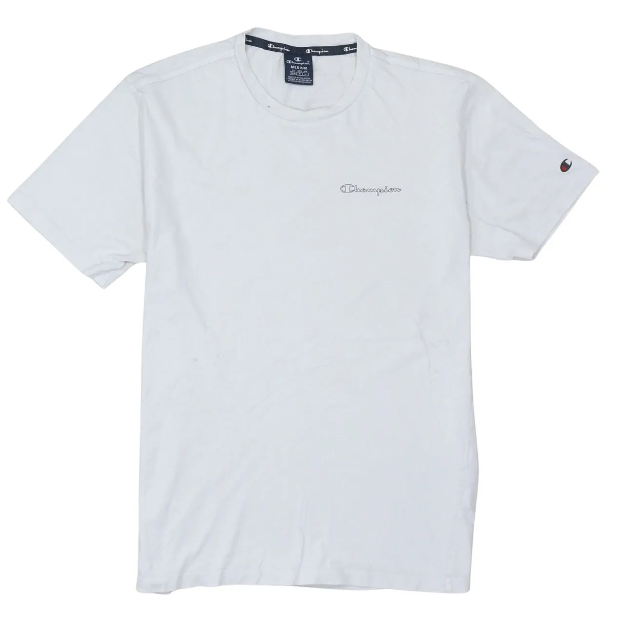 Champion 90's Short Sleeves Crew Neck T Shirt Medium White sold by Vintage Club