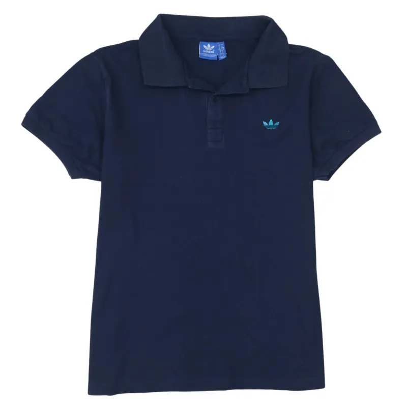 Adidas 90's Short Sleeves Quarter Button Polo Shirt Large Navy Blue sold by Vintage Club