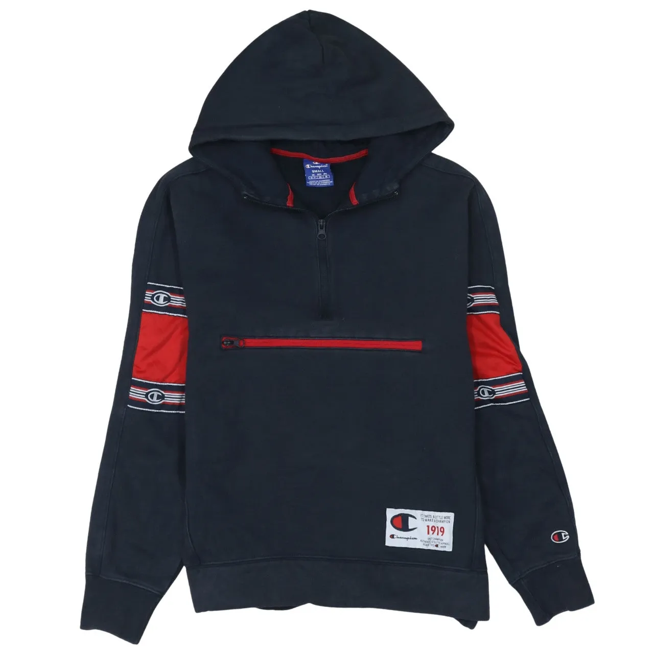 Champion 90's Lightweight Pullover Hoodie Small Navy Blue sold by Vintage Club