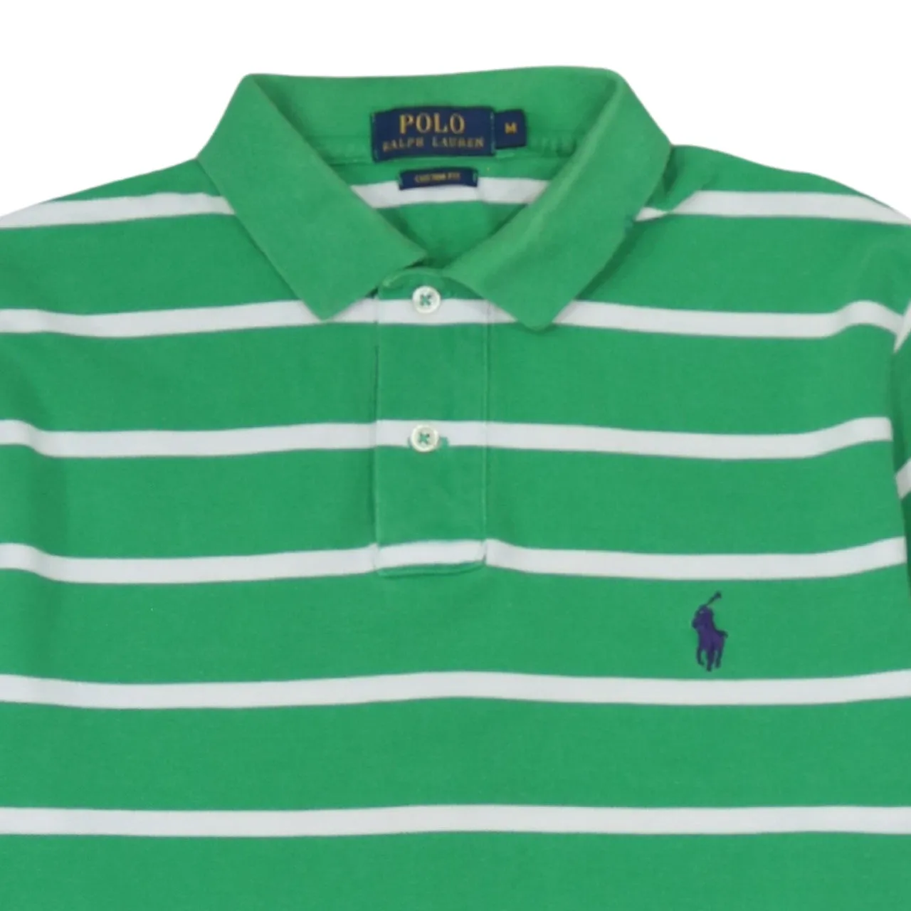 Polo Ralph Lauren 90's Short Sleeves Quarter Button Polo Shirt Medium Green sold by Vintage Club product image thumbnail 3